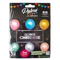 Set 12 Globos Chrome, Color Surtido 1 Un Palms