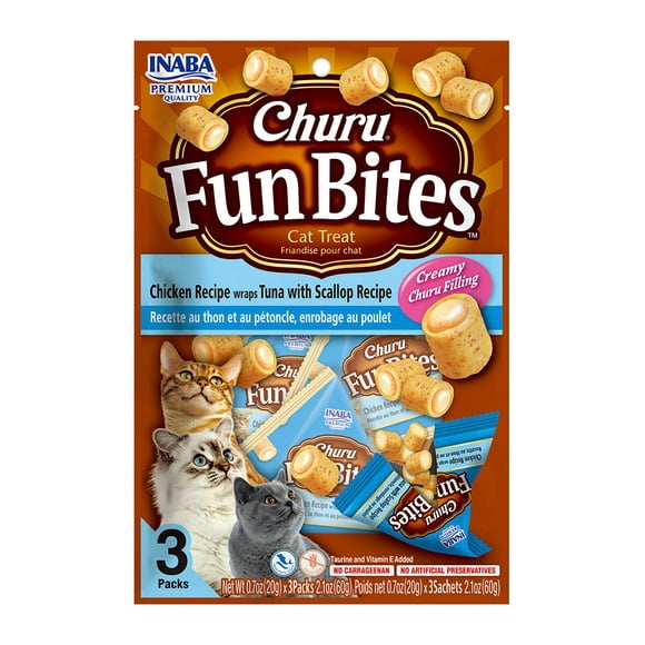 Churu - Cat Fun Bites Gato Pollo Con Atun Y Ostiones 3P 60Gr