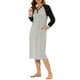 thumbnail image 4 of INSPIRE CHIC Camisón de Mujer para Salón, Pijama con Mangas Largas, Cuello Henley, Camisones con Bolsillos XS Gris, 4 of 6