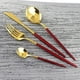 thumbnail image 2 of XmhyTop Juego de Cubiertos de Cocina de 24 Piezas, Inoxidable, Color Oro Rojo, Ideal para Hogares y Eventos, 2 of 5
