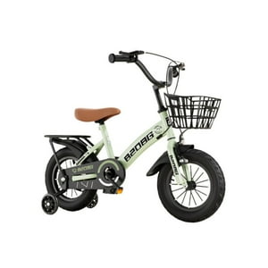 Babyluna - Bicicleta Infantil Aro 12 Cesta Y Rueda Con Luces Verde