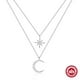 thumbnail image 1 of Collar HESHPAWS Doble Capa Estrellas y Luna Plata 925 Mujer, 1 of 3