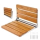 thumbnail image 1 of Asiento de ducha plegable montado en la pared, madera de teca 316, acero inoxidable, 1 of 7