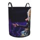 thumbnail image 2 of Nicki Minaj Cesta de lavandería de gran capacidad redonda con asa, bolsa para ropa sucia plegable, almacenamiento para dormitorio, baño y lavadero 44x35 cm, 2 of 6