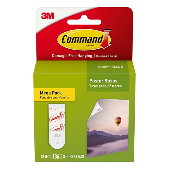 Poster Strips Command Mega Pack 136 tiras que no dañan
