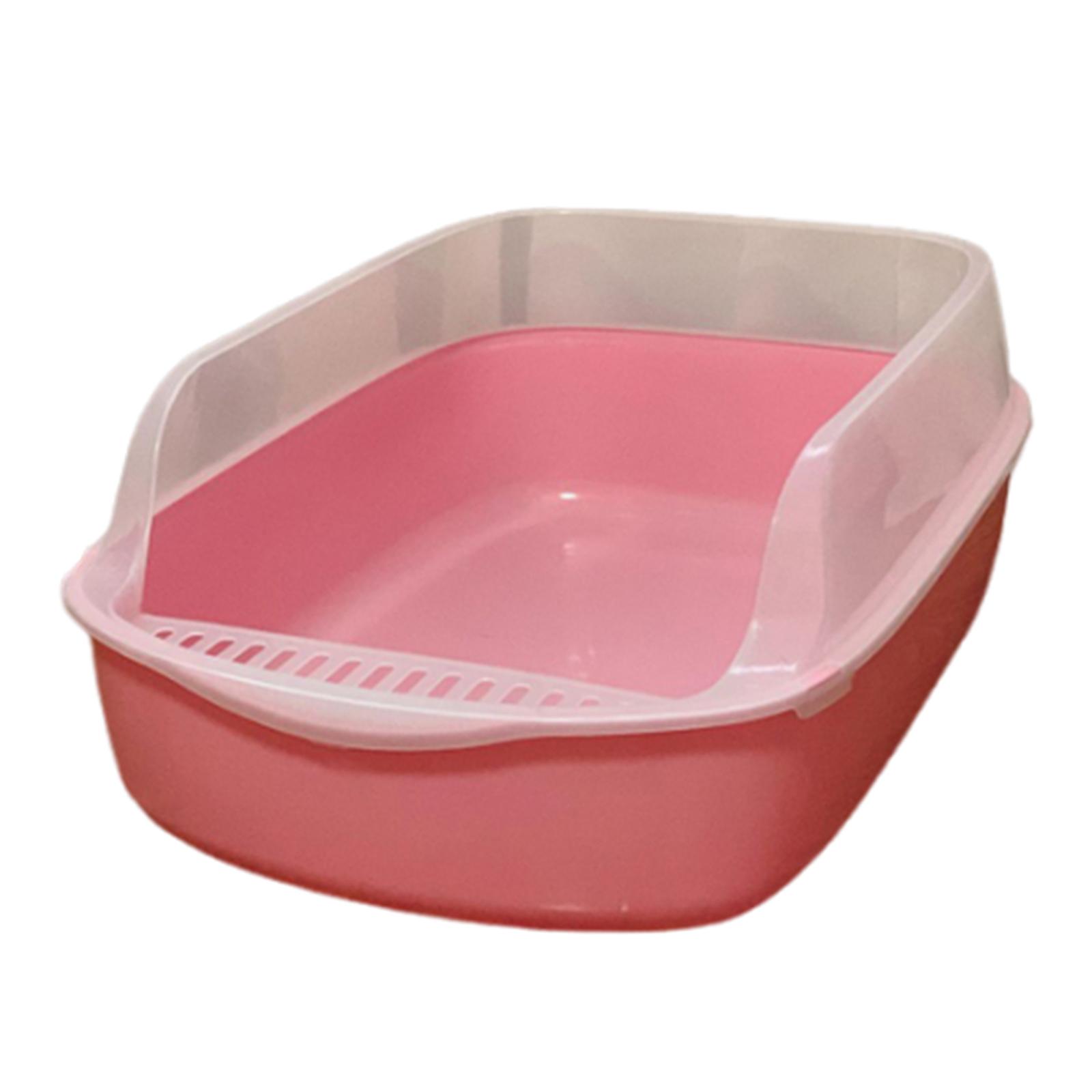Magideal - Caja De Arena Para Gatos, Caja De Arena Para Mascotas, Caja De Arena, Orinal Grande Portátil Con Lados Altos, Caja De Arena Para Gatos Para Conejos, A Rosa