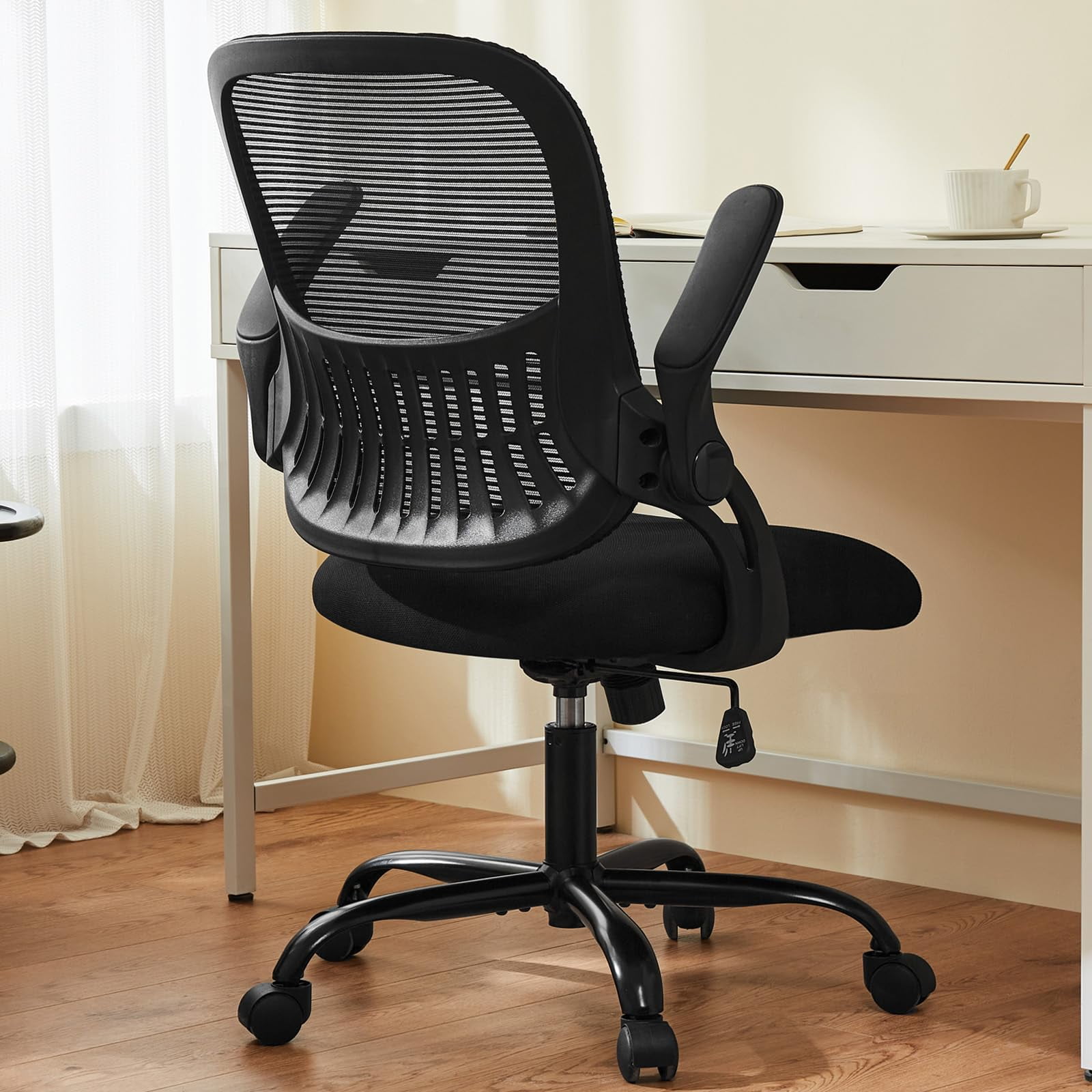 Silla De Escritorio Para Computadora De Oficina Sweetcrispy, Ergonómica, Con Respaldo Medio