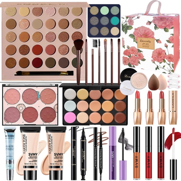 Set de Maquillaje PWYSHXDF 30 Piezas (paleta de sombras y brillo labial)