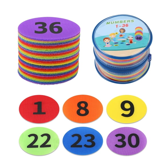 Marcadores para Alfombra Wizia Pack de 36 - Números 1‑36 (10 cm)