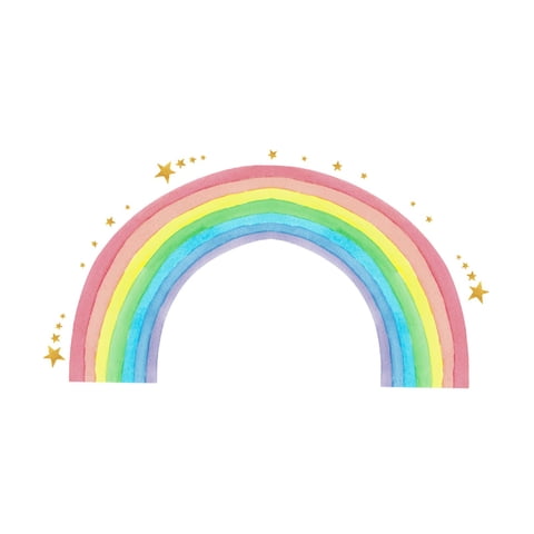 Bothyi - Etiqueta De La Pared De La Estrella Del Arco Iris Calcomanías De Pared Para Niños Guardería Sala De Estar Aula