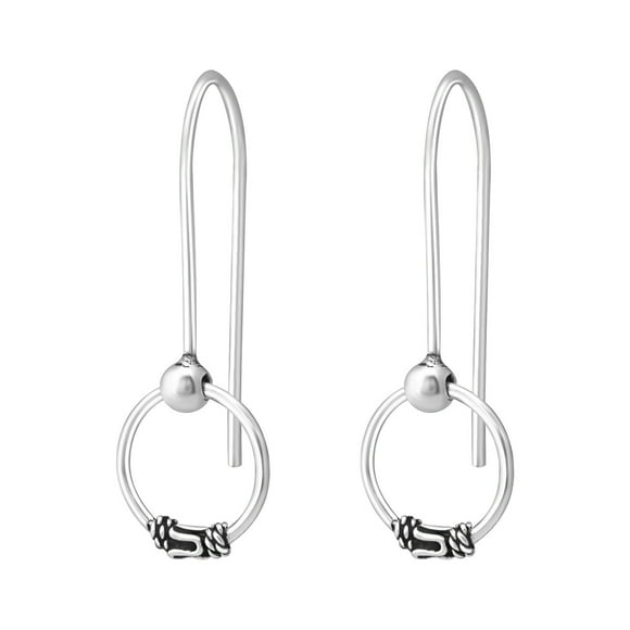 Aros Colgante Bali Plata 925 Plateado Oxidado