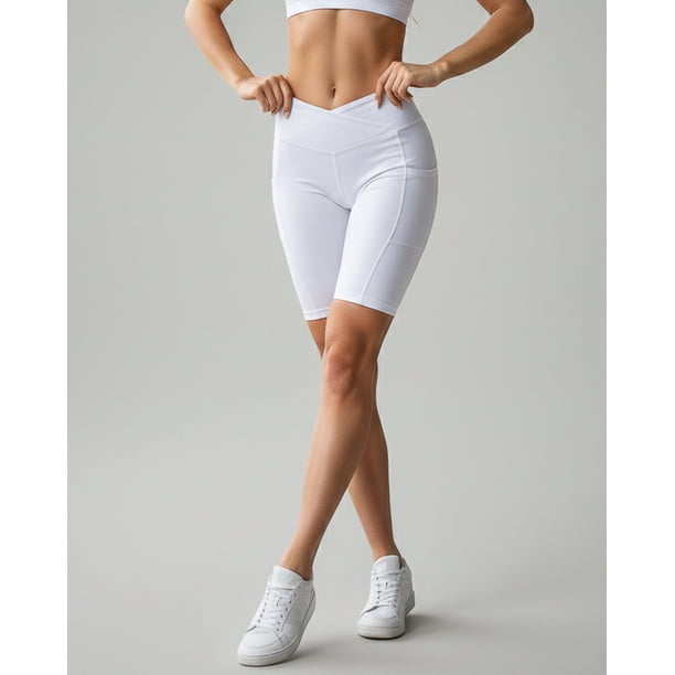 Calza Biker Mujer Pretina Cruzada Bolsillos Laterales