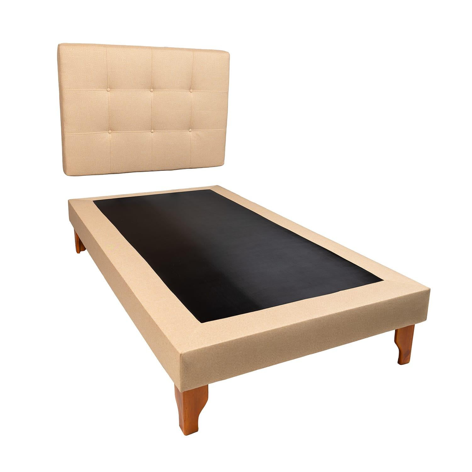 Diseños Valestrini - Cama De Plaza Lino Beige