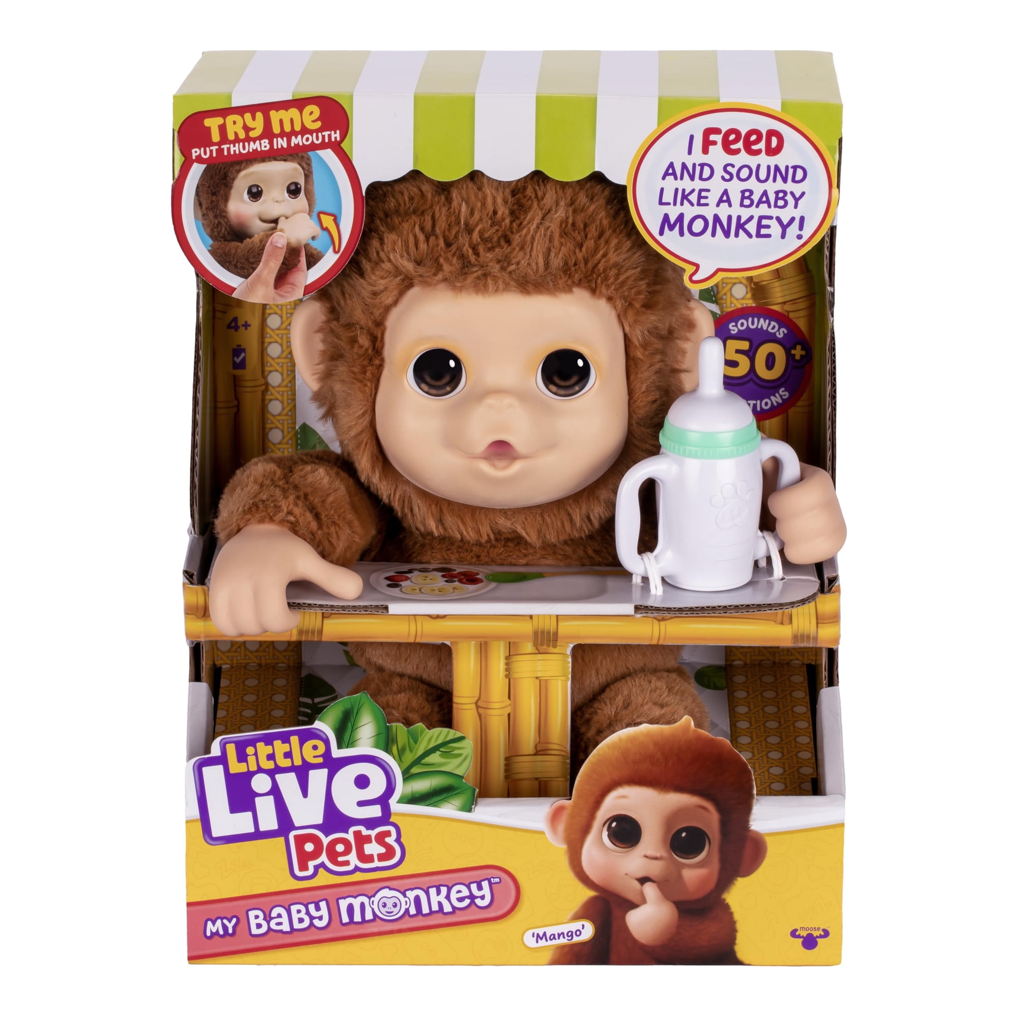 Juguete Interactivo De Mono Bebé Little Live Pets Mango