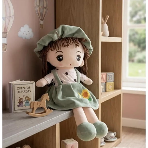 Peluche De Muñeca De Trapo Tierno Suave Y Divertido verde