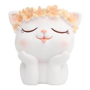 Magideal - Jarrón De Mesa De Estilo Nórdico Para Interiores Y Exteriore Orificio De Drenaje Arreglo Floral De Bonsái Portalápices De Resina Para La , Gato