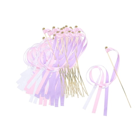 Magideal - 30 Piezas Serpentinas De Cinta Varitas De Cinta Disfraz De Juguete Interactivo Para Mascotas Con Campanas Serpentinas De Colores Palo Para Fiestas De , C C