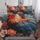 thumbnail image 1 of Juego de ropa de cama con estampado de gallo, funda nórdica de microfibra suave con estampado animal y diseño de impresión 3D para niños, adolescentes y adultos, juego de 3 piezas con cremal, 1 of 3