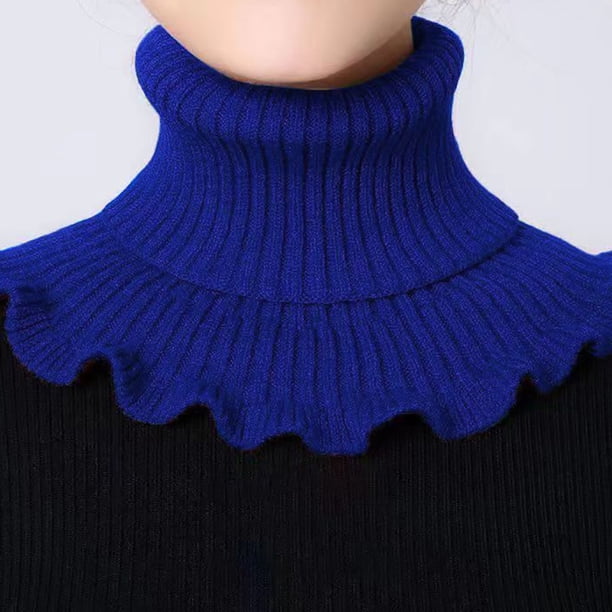 Stylish Hand-Knitted High Collar Detachable Dickey Collar for Women - Turtleneck Look!