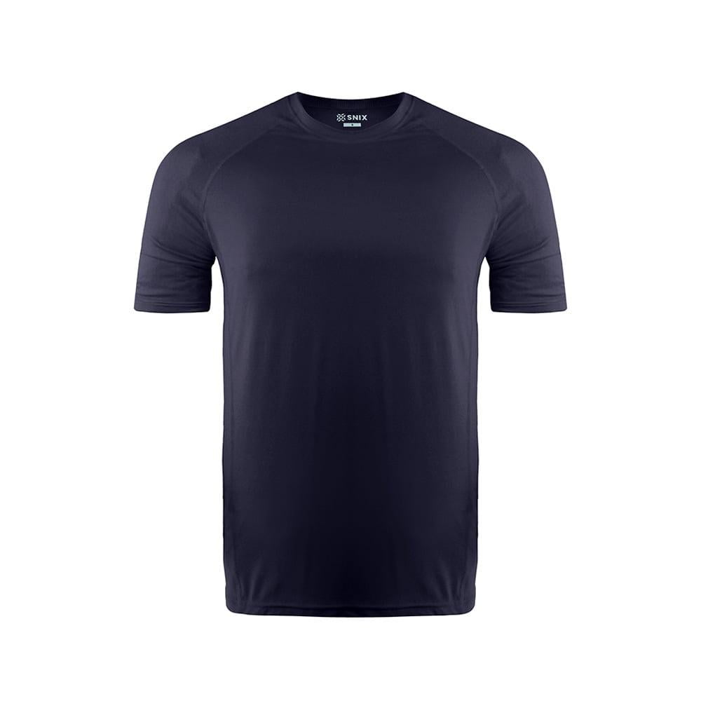 Snix - Polera Infantil Deportiva Elasticada Manga Corta Azul Marino Talla 8