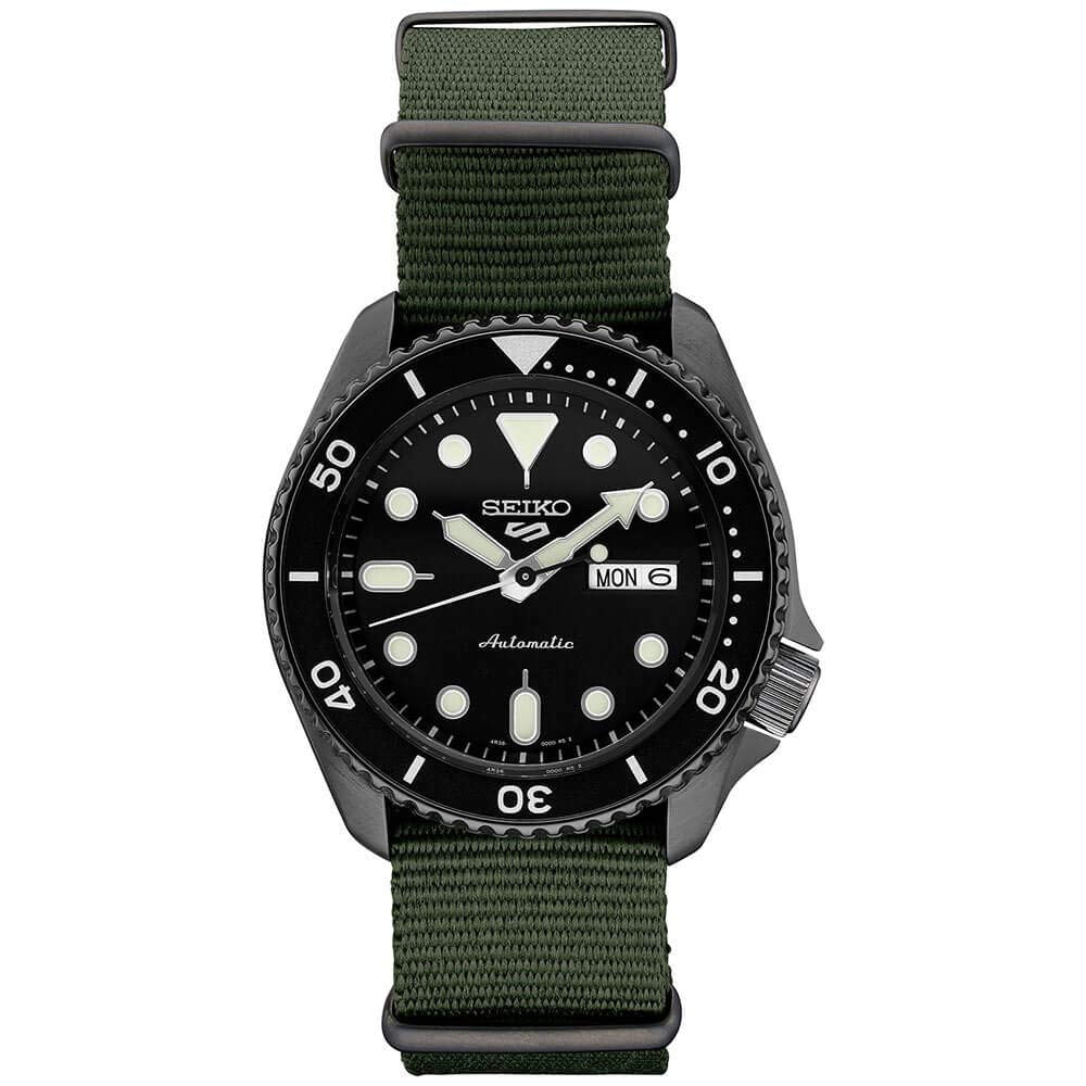 Reloj Seiko 5 Sports Srpd91 Para Hombre Con Esfera Negra Automática