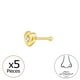 thumbnail image 1 of Piercing Plata 925 De Corazon Para La Nariz, Trago,Helix Y Parte Superior De La Oreja Con Cristal Enchapado En Oro, 1 of 2