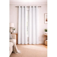 Clems - Cortina 100% Blackout De Tela Engomada 2 Paños Blanco