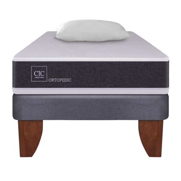 Cama Europea new Ortopedic 1.5 Plaza Base Normal + Almohada