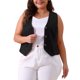 thumbnail image 1 of Agnes Orinda Chaleco de Lino sin Mangas para Mujer de Talla Grande con Botones y Bolsillos 3X Negro, 1 of 6