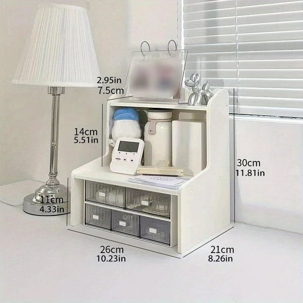 Maximize Your Desk Space with this Multi-layer Student Dormitory Desk Storage Rack!