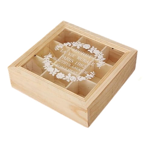 Bothyi - Caja De Almacenamiento De Madera, Caja Para Presentación De Joyas, Caja De Almacenamiento De Té Para Gadgets, Cuentas, Anillos