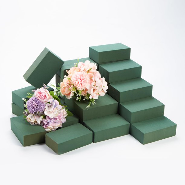 Bloques de espuma floral GNRZZT, 30 unidades, 14 de largo x 8 de ancho x 4 cm de alto, color verde