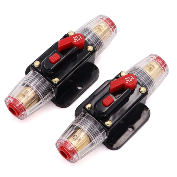 Portafusibles de restablecimiento del disyuntor, 30 A, 12 V, PowMR (paquete de 2)