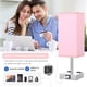 thumbnail image 5 of Lámpara de mesa regulable de tela, lámpara de mesita de noche con bombilla LED blanca cálida, luz de escritorio, control táctil, puertos de carga USB A tipo C, 2 tomas de corriente, 3 niveles de inten, 5 of 6