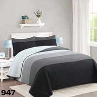 Gnerico - Cubrecama Quilt Sherpa 1 1/2 Plazas - Negro Matiz M947