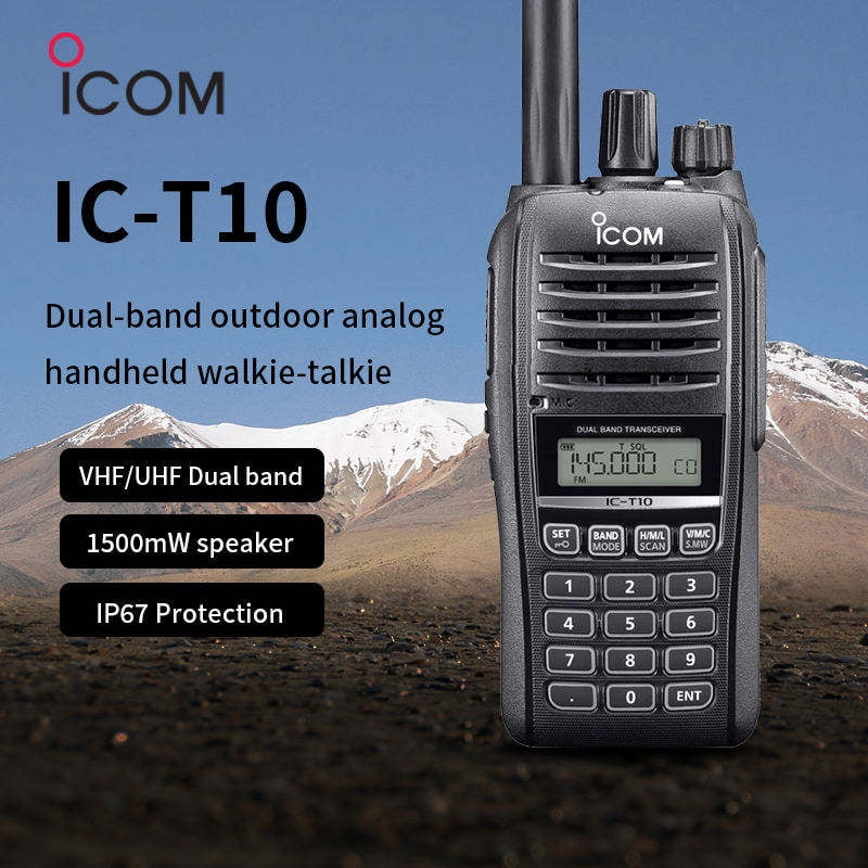 Icom Ic-t10 Transceptor Dual Banda Uhf De 5w Con Teclado Numérico, 200 Canales Y Protección Ip67