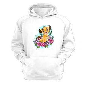 Genérico - Polerón Canguro El Rey De La Selva Blanco Talla M Unisex