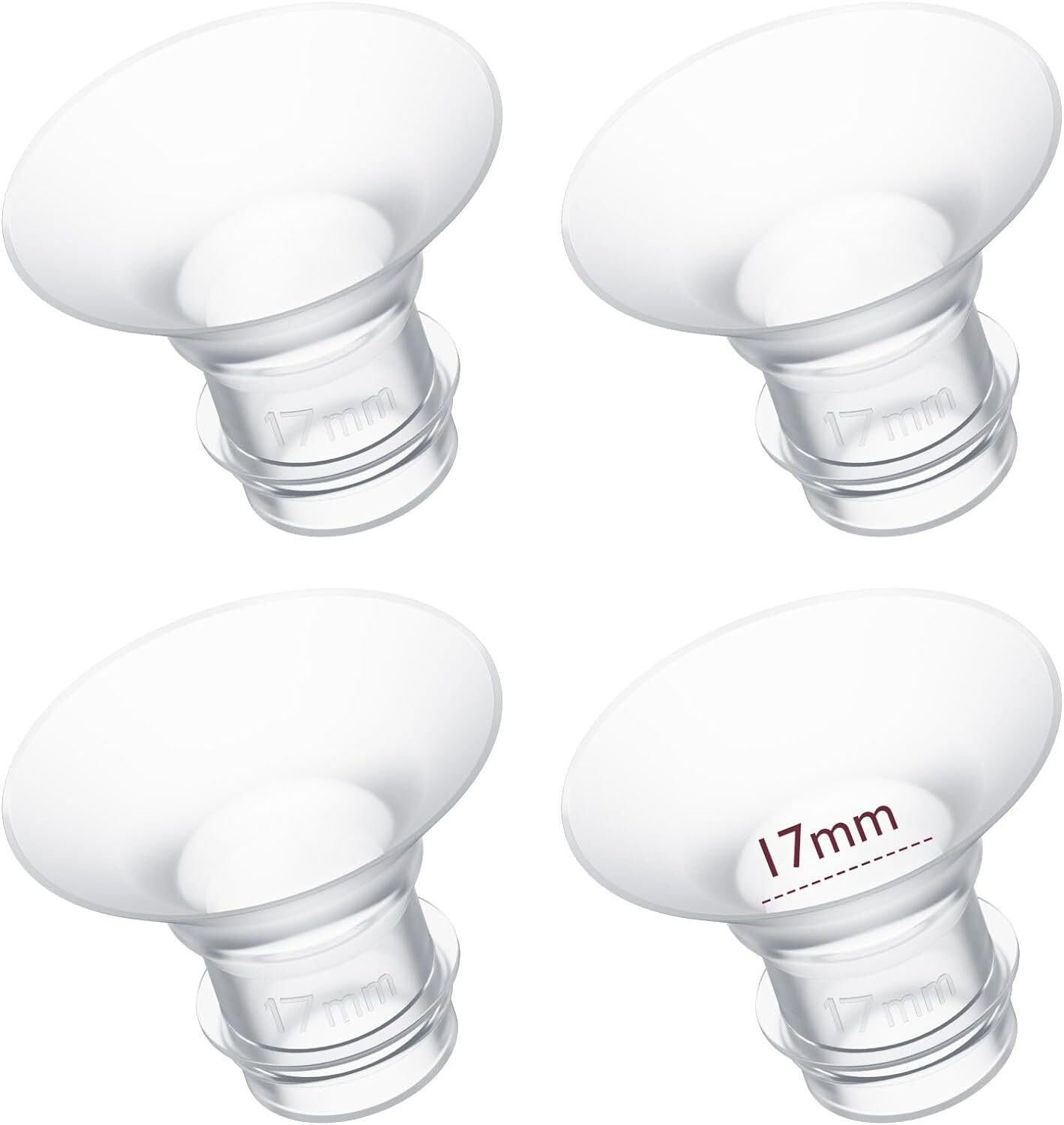 Momcozy Inserto De Brida De 17 Mm, Compatible Con Bridas De 17 Mm De La Mayoría De Las Bombas, 4 Unidades