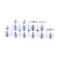 Magideal - 10 Piezas De Dados De Fracción De Cuarto Grado, Dados Educativos De Matemáticas Montessori Número Fraccional Dados De Fracción Equivalencia Juegos De Blanco