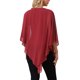 thumbnail image 3 of Top fluido de mujer INSPIRE CHIC con escote en V, blusas ligeras de gasa, camisa asimétrica elegante de doble capa para verano XL rojo vino, 3 of 6