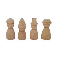Magideal - 4X Figuras De Clavijas De Madera De Peg People, Figuras De Madera Sin Pintar Decorativas, Muñecos De Clavijas De Madera Para Proyectos De Manualidades
