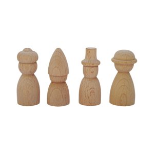 Magideal - 4X Figuras De Clavijas De Madera De Peg People, Figuras De Madera Sin Pintar Decorativas, Muñecos De Clavijas De Madera Para Proyectos De Manualidades