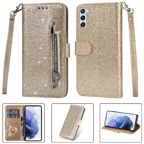 Funda Para Foxdock Elegante Funda Samsung Galaxy S23 Plus Glitter Con Cremallera-Ideal Para El Uso Diario