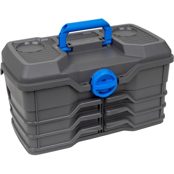 Caja de aparejos Flambeau 6/0, 6 bandejas, kit de 25 piezas, gris oscuro