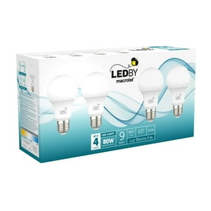 Ampolletas Led E27 Luz Fría 6500K 9W Kit 4Un - Macrotel