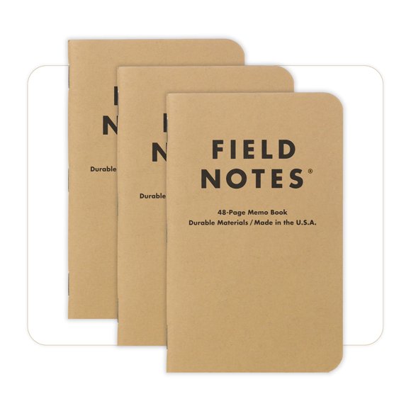 Cuadernos de notas en papel en blanco Field Notes Original Kraft paquete de 3