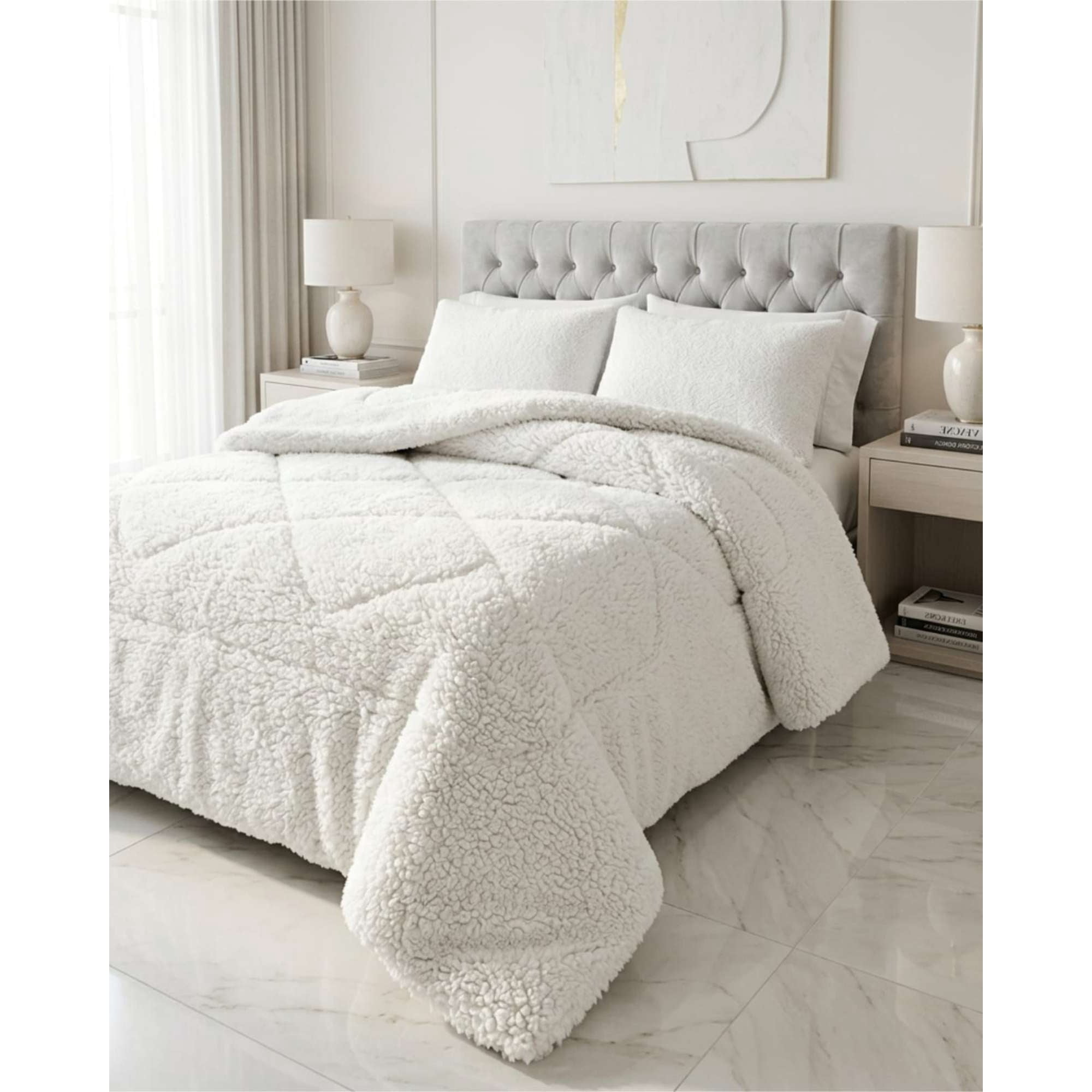 Mylhogar - Cubrecamas De Invierno Sherpa 2 Plazas Premium