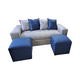 thumbnail image 2 of Sofa Dos Cuerpos Mas Dos Puff Gris Lino, 2 of 3
