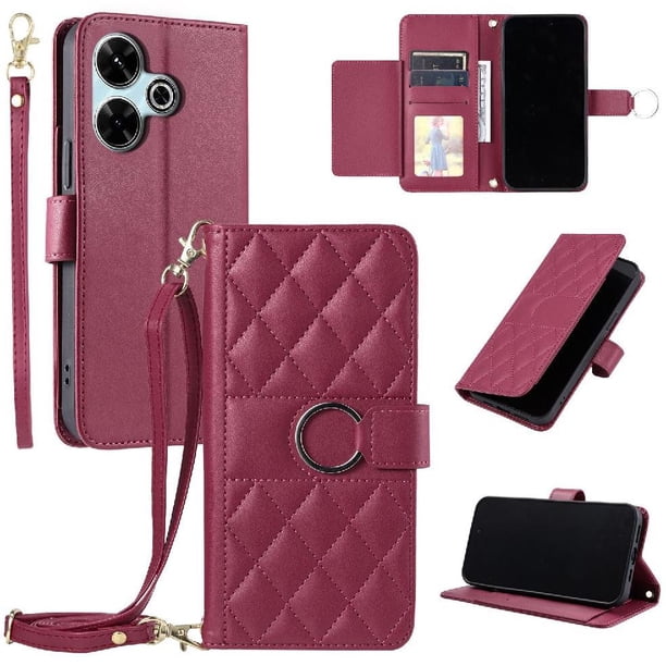 Funda tipo billetera FOXDOCK para Xiaomi POCO M6 4G – Tapa abatible con correa para mujer