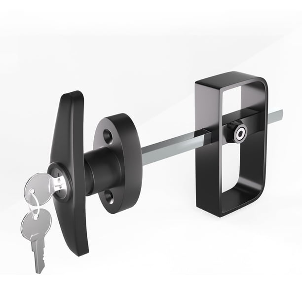 Cerradura de cobertizo JZVXX de 5 1/2 cm con 2 llaves para puerta de cobertizo, color negro
